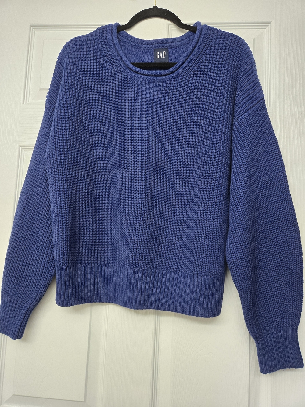 GAP Women's Cobalt Blue Crewneck Knit Sweater